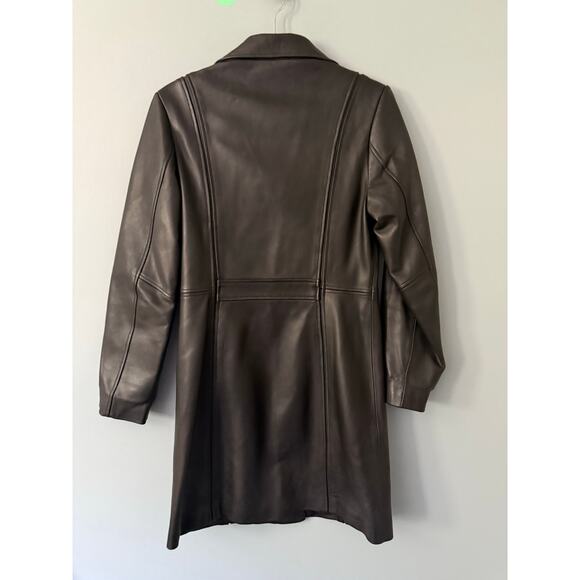 Vintage Maximo Luciano Women’s Italian Black Genuine Leather Coat Size M - Picture 4 of 8